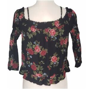 Art Class Floral 3 Quarter Sleeve Shirt